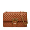 Дамска чанта PINKO Love One Classic Dc PE 24 PLTT 100941 A0GK Кафяв цвят на ниска цена