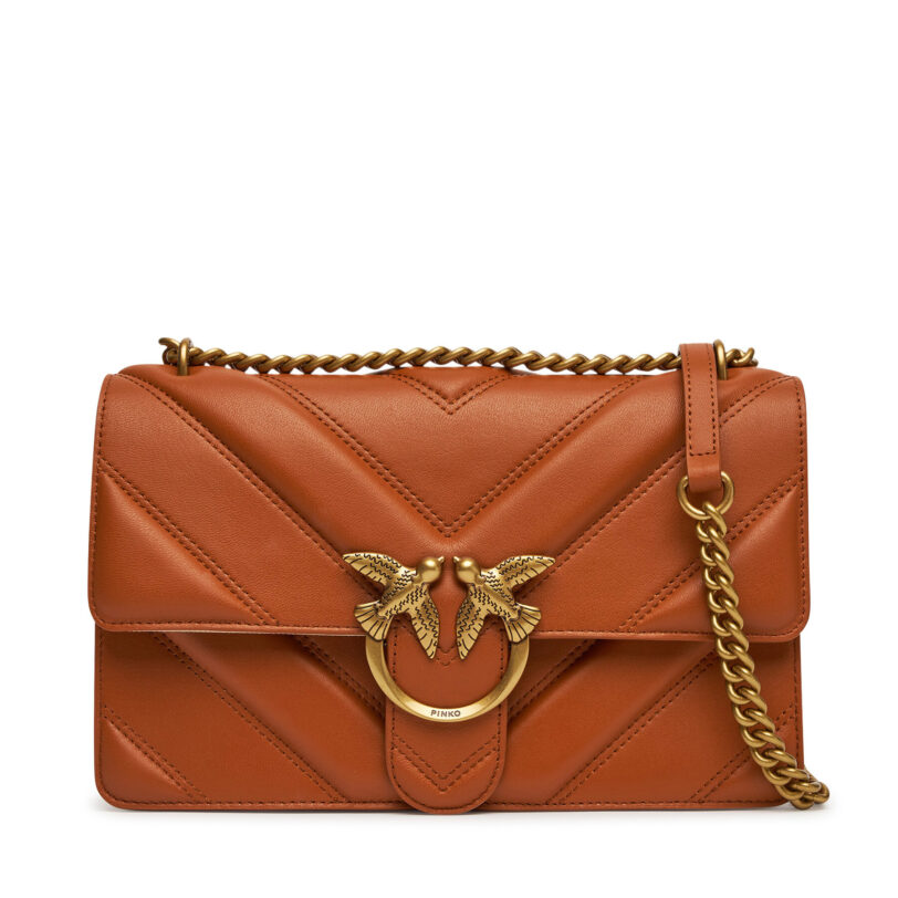 Дамска чанта PINKO Love One Classic Light Dc 104549 A26Z Кафяв цвят на ниска цена