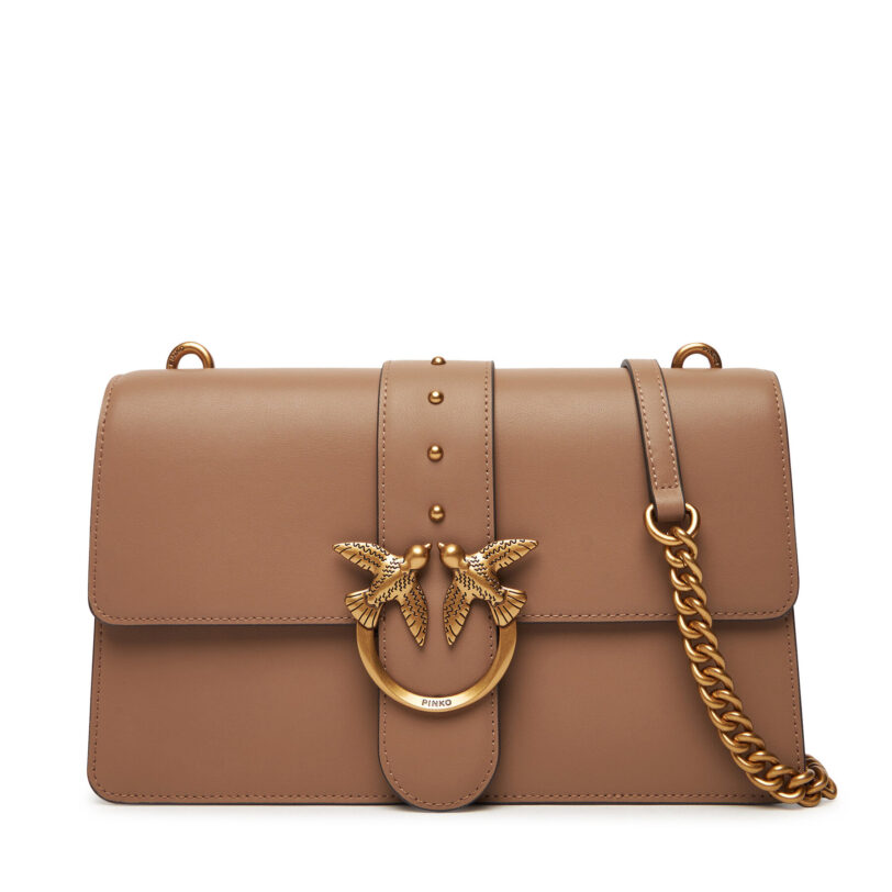 Дамска чанта PINKO Love One Classic ST.CL Al 25-26 PLTT 105857 A0F1 Бежов цвят на ниска цена