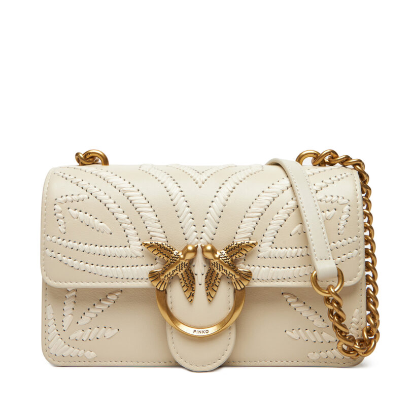 Дамска чанта PINKO Love One Mini Cl PE 25 PLTT 100059 A2C3 Бял цвят на ниска цена