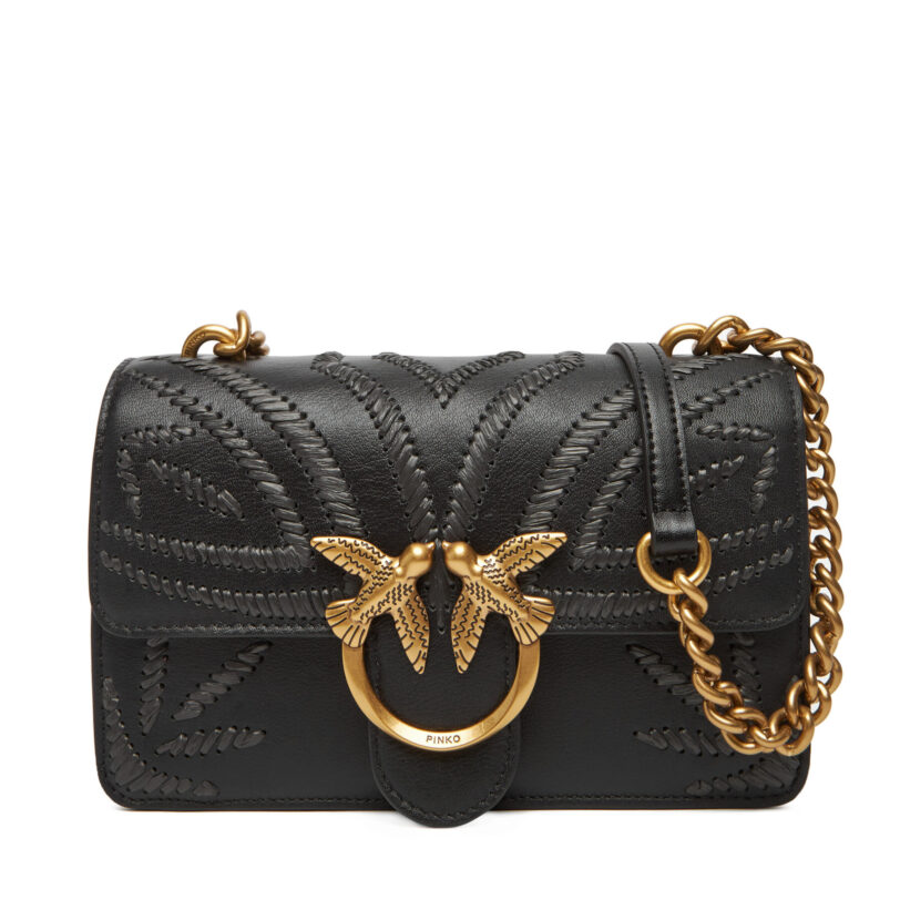 Дамска чанта PINKO Love One Mini Cl PE 25 PLTT 100059 A2C3 Черен цвят на ниска цена