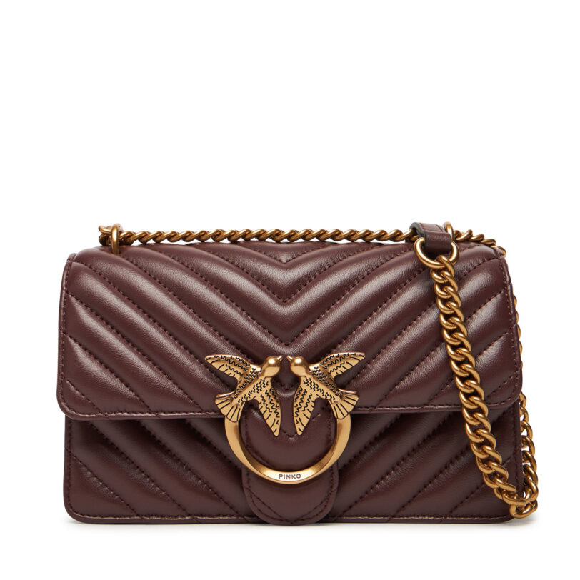 Дамска чанта PINKO Love One Mini Dc AI 25-26 PLTT 100074 A0GK Бордо цвят на ниска цена
