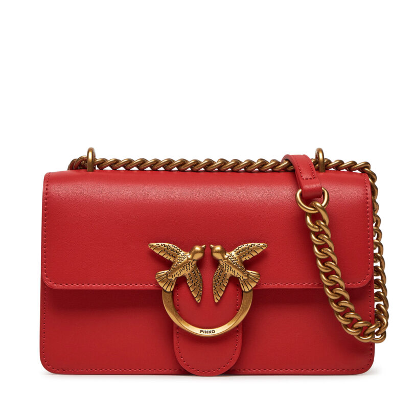Дамска чанта PINKO Love One Mini Dc PE 25 PCPL 00074 A0F1 Червен цвят на ниска цена