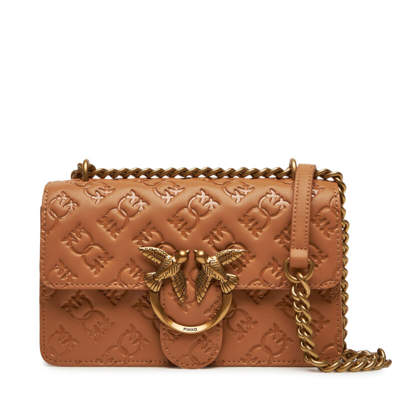Дамска чанта PINKO Love One Mini Dc PE 25 PLTT 100074 A1YB Кафяв цвят на ниска цена