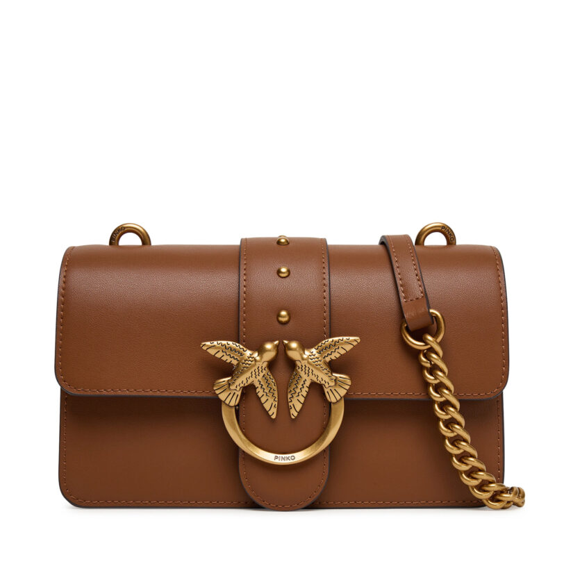 Дамска чанта PINKO Love One Mini ST.CL Al 25-26 PLTT 105856 A0F1 Кафяв цвят на ниска цена