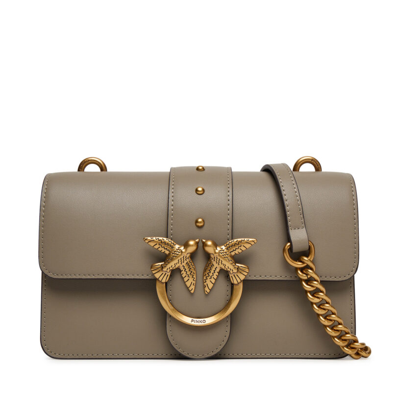 Дамска чанта PINKO Love One Mini ST.CL Al 25-26 PLTT 105856 A0F1 Сив цвят на ниска цена