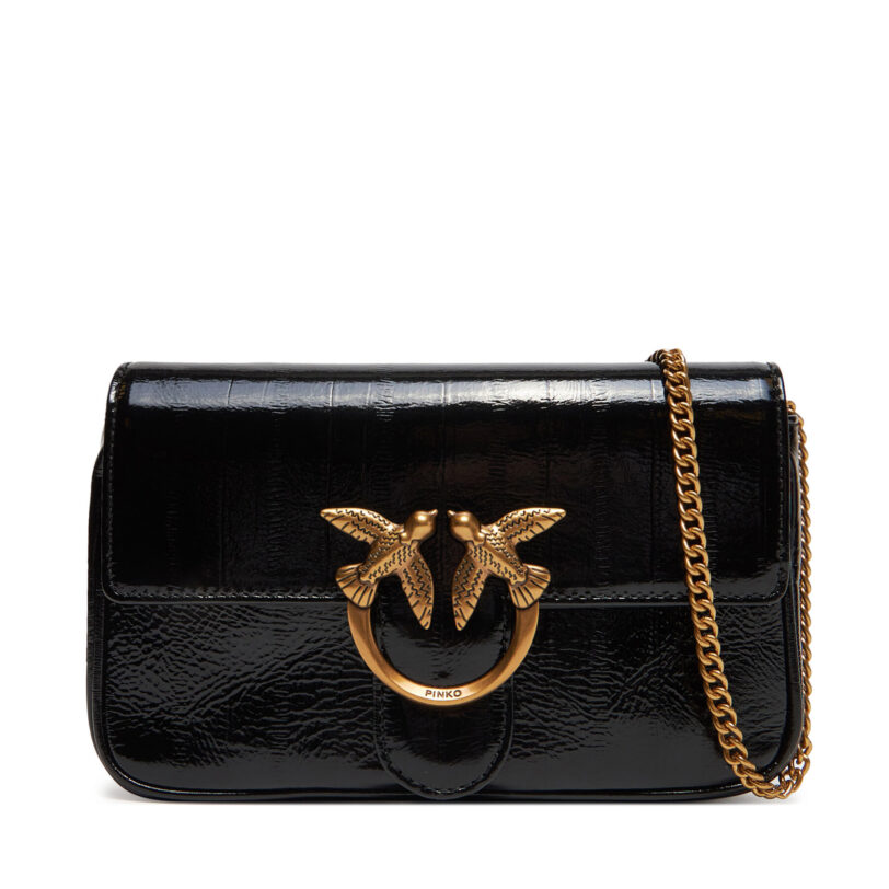 Дамска чанта PINKO Love One Pocket C PE 25 PLLT 100061 A1VE Черен цвят на ниска цена
