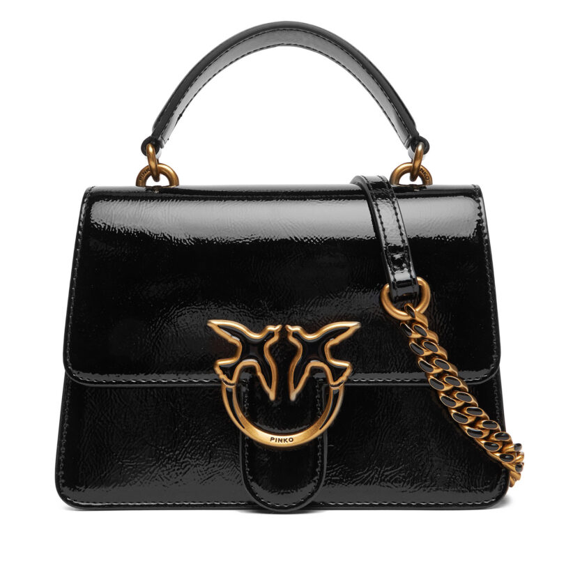 Дамска чанта PINKO Love One Top Handle Mini Light PE 25 PLTT 100071 A1UV Черен цвят на ниска цена