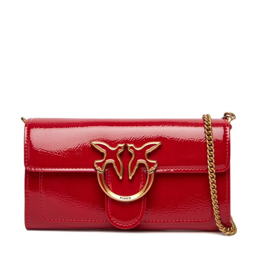 Дамска чанта PINKO Love One Wallet C PE25 PLTT 100062 A1UV Червен цвят на ниска цена