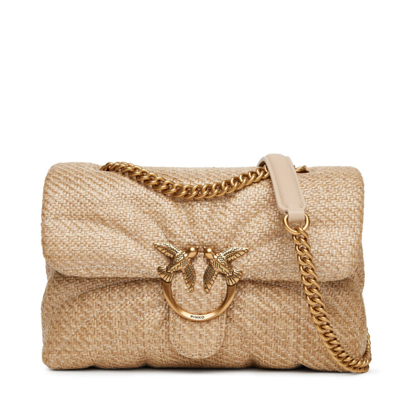 Дамска чанта PINKO Love Puff Classic Cl PE 25 PLTT 100038 A2C8 Бежов цвят на ниска цена