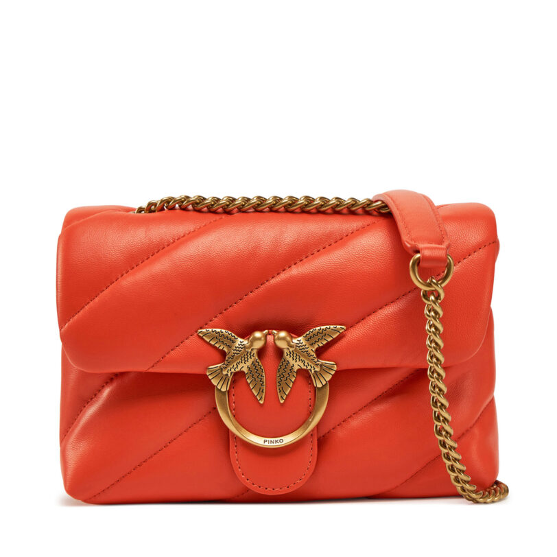 Дамска чанта PINKO Love Puff Mini Cl PE 25 PLTT 100039 A0F2 Оранжев цвят на ниска цена