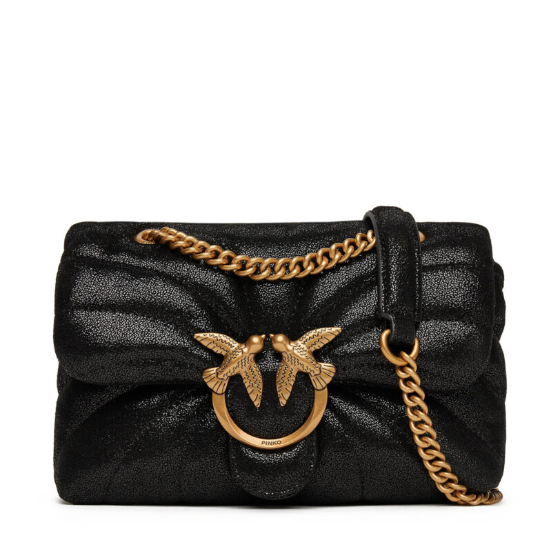 Дамска чанта PINKO Love Puff Mini Cl PE 25 PLTT 100039 A27F Черен цвят на ниска цена