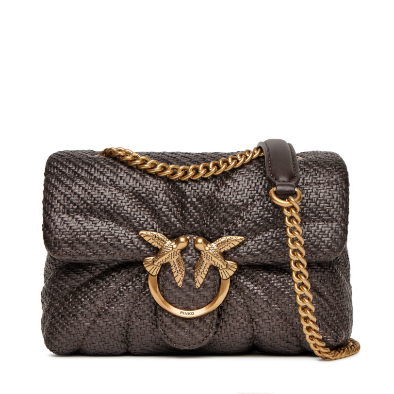 Дамска чанта PINKO Love Puff Mini Cl PE 25 PLTT 100039 A2C8 Кафяв цвят на ниска цена