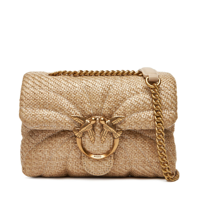 Дамска чанта PINKO Love Puff Mini PE 25 PLTT 100039 A2C8 Бежов цвят на ниска цена