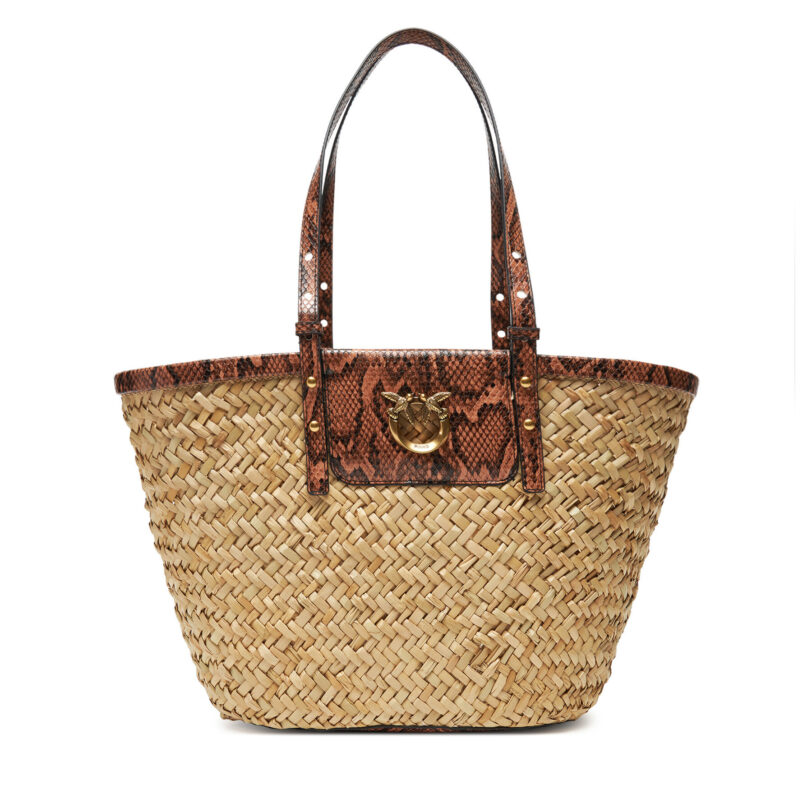 Дамска чанта PINKO Love Summer Basket PE 25 PLTT 103324 A2GO Бежов цвят на ниска цена