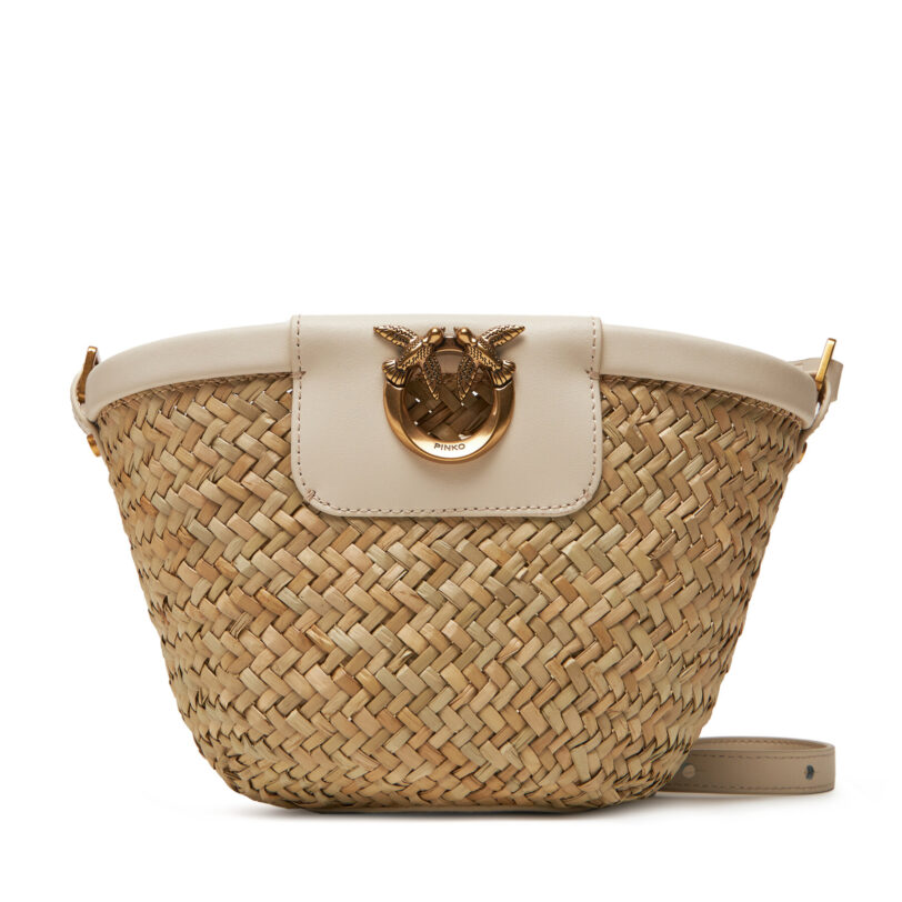 Дамска чанта PINKO Love Summer Bucket PE 25 PLTT 103325 A1RL Бежов цвят на ниска цена