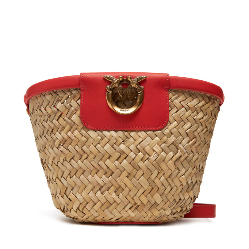 Дамска чанта PINKO Love Summer Bucket PE 25 PLTT 103325 A1RL Бежов цвят на ниска цена