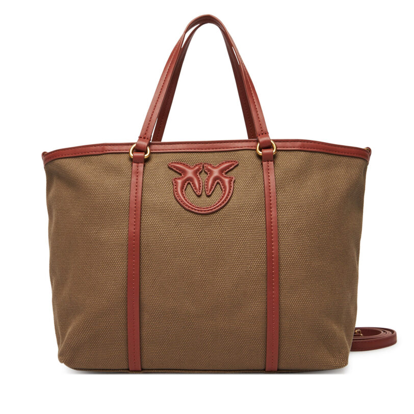 Дамска чанта PINKO Miranda Shopper Classic PE 25 PLTT 104714 A2G2 Каки цвят на ниска цена