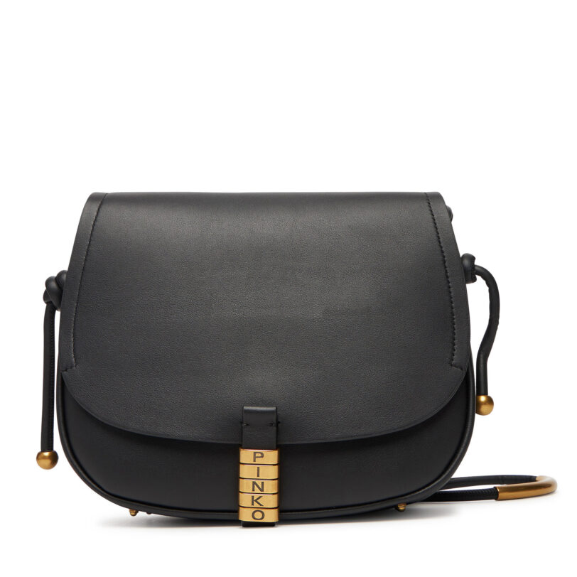 Дамска чанта PINKO Saddle Classic AI 24-25 PLTT 103830 A1ZX Черен цвят на ниска цена