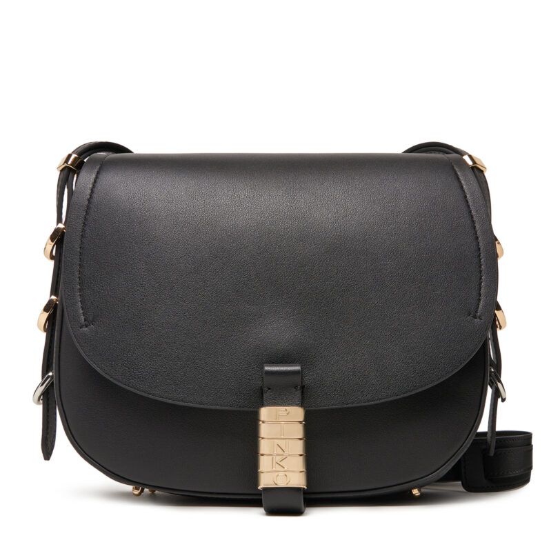 Дамска чанта PINKO Saddle Classic PE 25 PLTT 103830 A270 Черен цвят на ниска цена