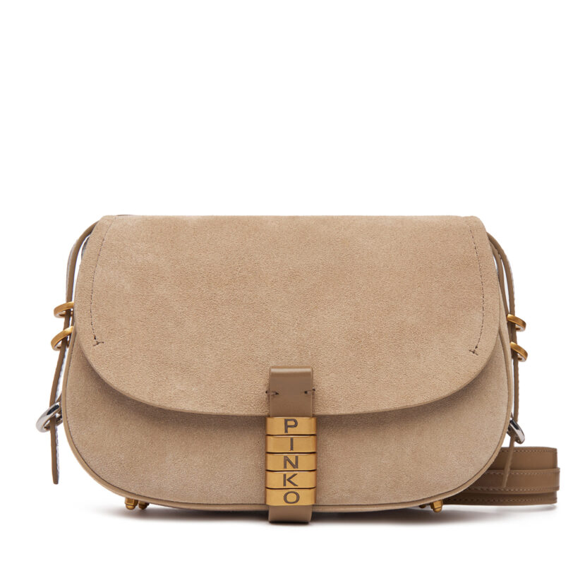 Дамска чанта PINKO Saddle Mini PE PLTT 103831 A29N Бежов цвят на ниска цена
