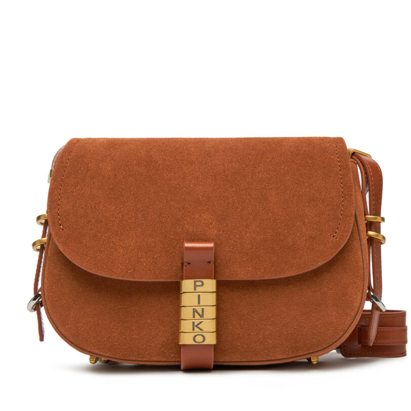 Дамска чанта PINKO Saddle Mini PE PLTT 103831 A29N Кафяв цвят на ниска цена