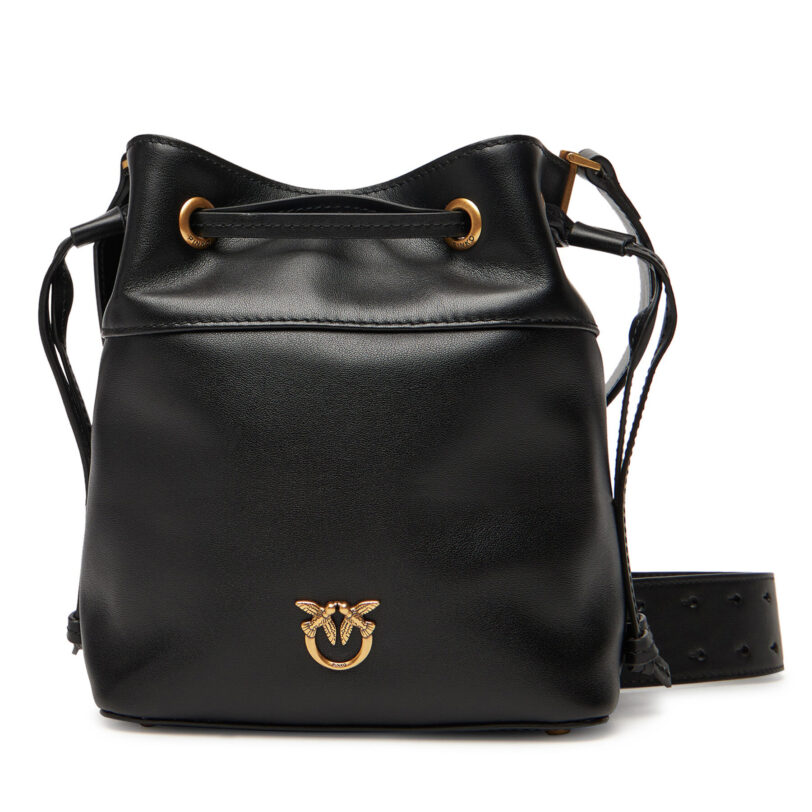 Дамска чанта PINKO Secchiello Mini Al 25-26 104303 A0QO Черен цвят на ниска цена