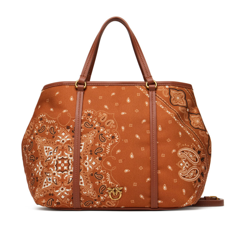 Дамска чанта PINKO Shopper Classic PE 25 PLTT 104899 A2AS Кафяв цвят на ниска цена