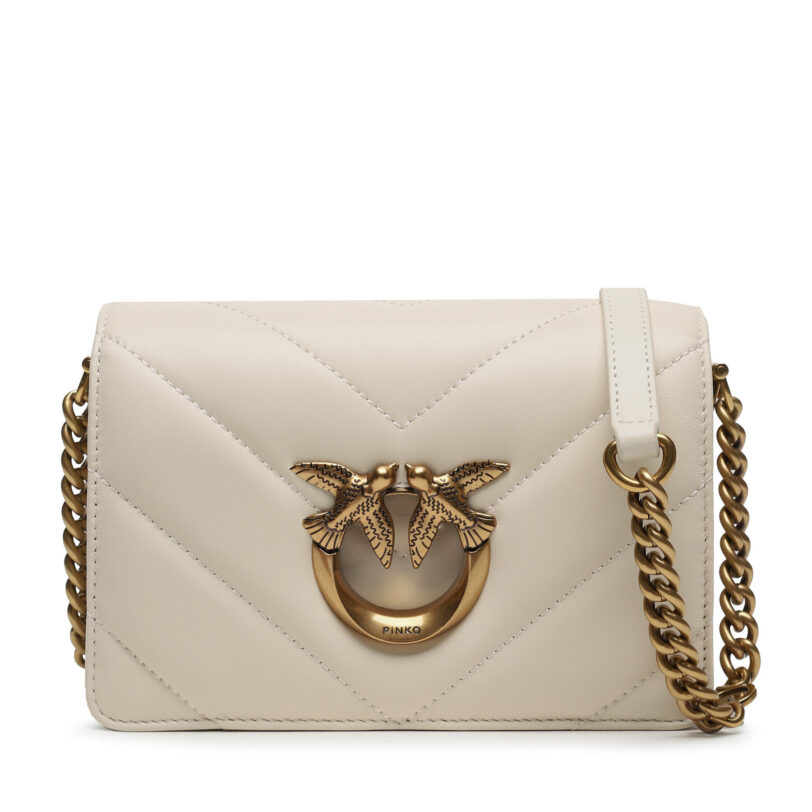 Дамска чанта Pinko Love Click Mini AI 23-24 PLTT 100067 A136 Екрю цвят на ниска цена