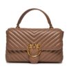 Дамска чанта Pinko Love Lady Puff Classic Cl Кафяв цвят на ниска цена