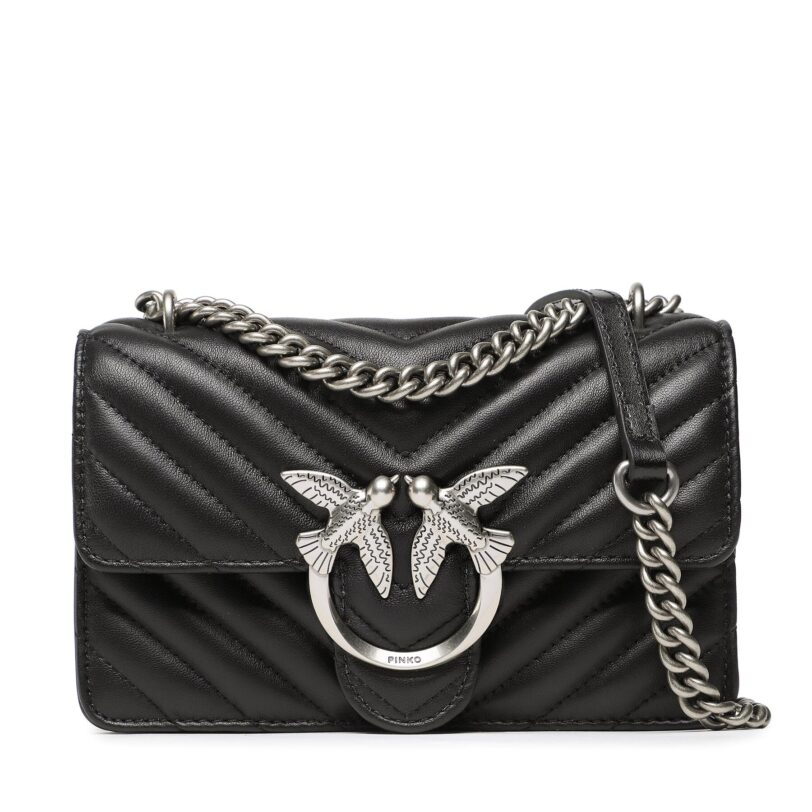 Дамска чанта Pinko Love One Mini Dc PE 23 PLTT 100074 A0GK Черен цвят на ниска цена