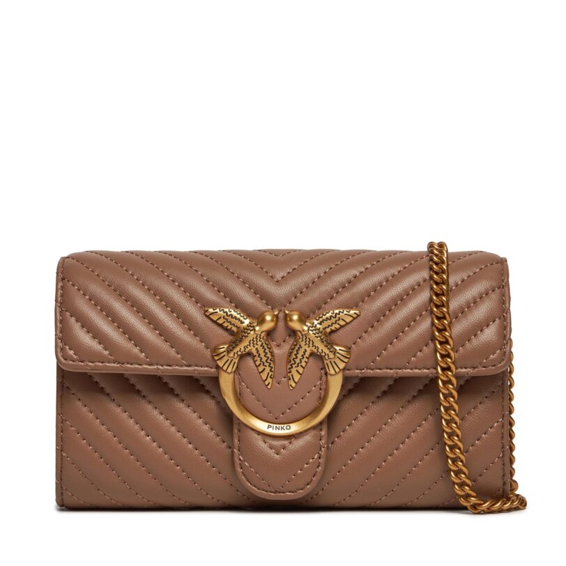 Дамска чанта Pinko Love One Wallet C PW 24 PLTT 100062 A0GK Кафяв цвят на ниска цена