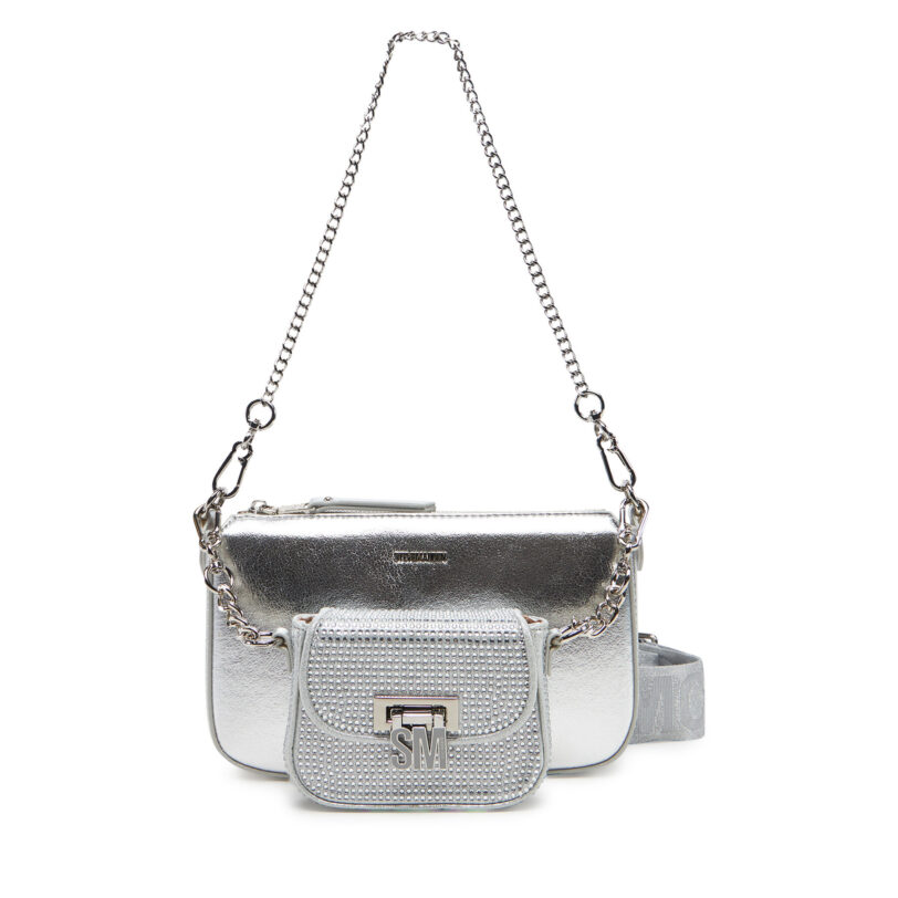 Дамска чанта Steve Madden Bnaim-R SM13001551 Сребрист цвят на ниска цена
