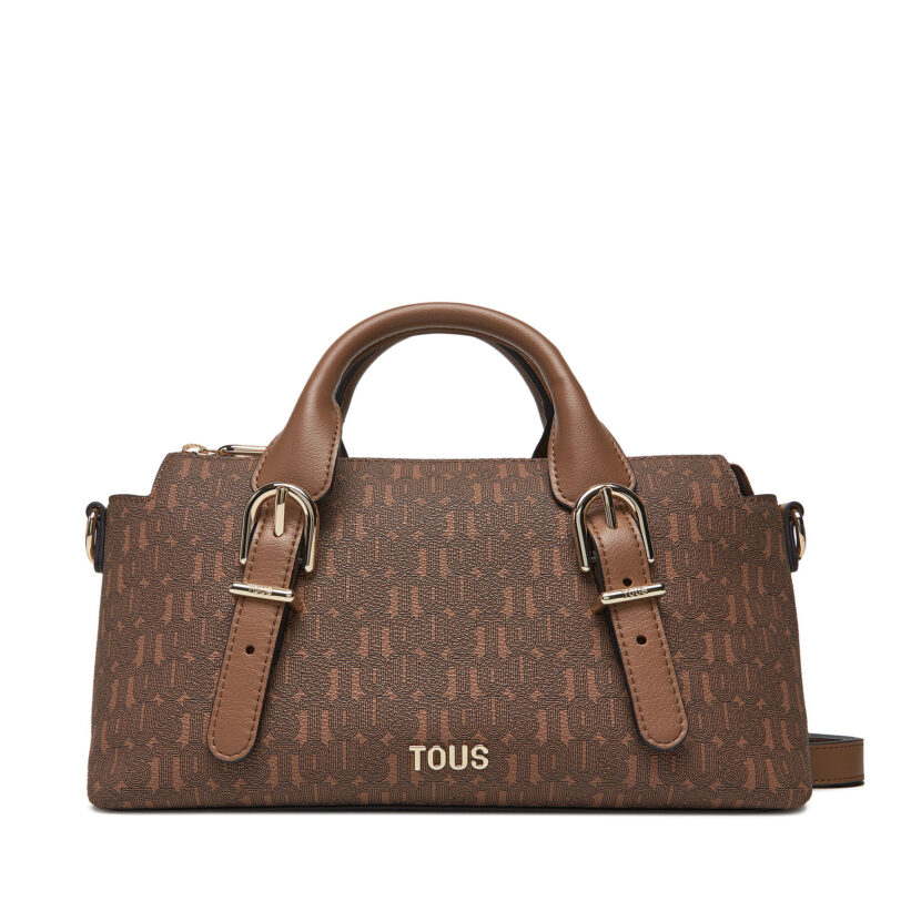 Дамска чанта TOUS Bowling Tous Buckles Silhouette 2002201543 Кафяв цвят на ниска цена