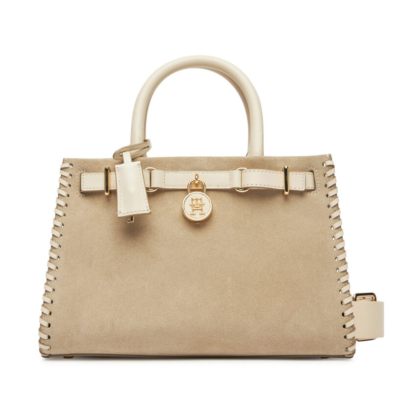 Дамска чанта Tommy Hilfiger American Icon Mini Tote Su AW0AW17469 Бежов цвят на ниска цена