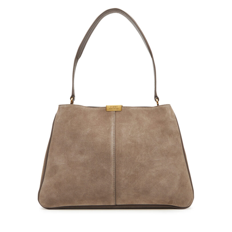 Дамска чанта Tommy Hilfiger Casual Leather Shoulder Bag Sued AW0AW18201 Бежов цвят на ниска цена
