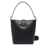 Дамска чанта Tommy Hilfiger Heritage Leather Bucket AW0AW17396 Черен цвят на ниска цена