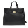 Дамска чанта Tommy Hilfiger Heritage Satchel AW0AW17211 Черен цвят на ниска цена