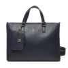Дамска чанта Tommy Hilfiger Joy Satchel AW0AW16814 Тъмносин цвят на ниска цена