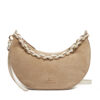 Дамска чанта Tommy Hilfiger Moon Leather Crossover Suede AW0AW17537 Бежов цвят на ниска цена