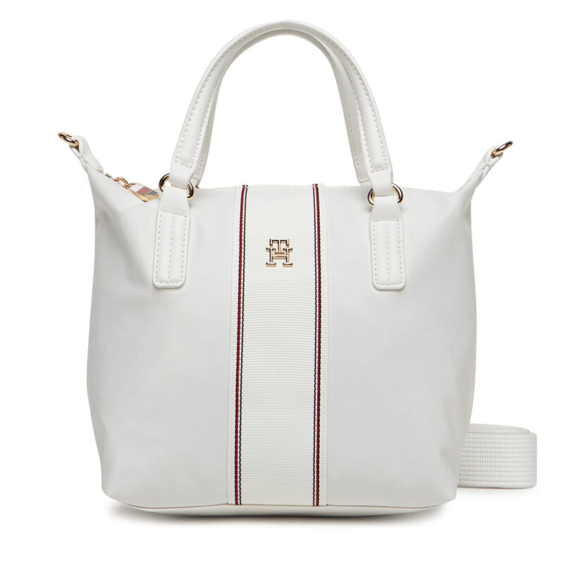 Дамска чанта Tommy Hilfiger Poppy Small Tote Corp AW0AW17204 Екрю цвят на ниска цена