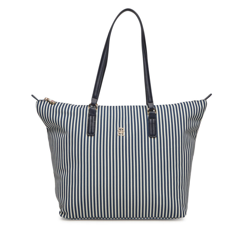 Дамска чанта Tommy Hilfiger Poppy Summer Tote AW0AW17203 Тъмносин цвят на ниска цена