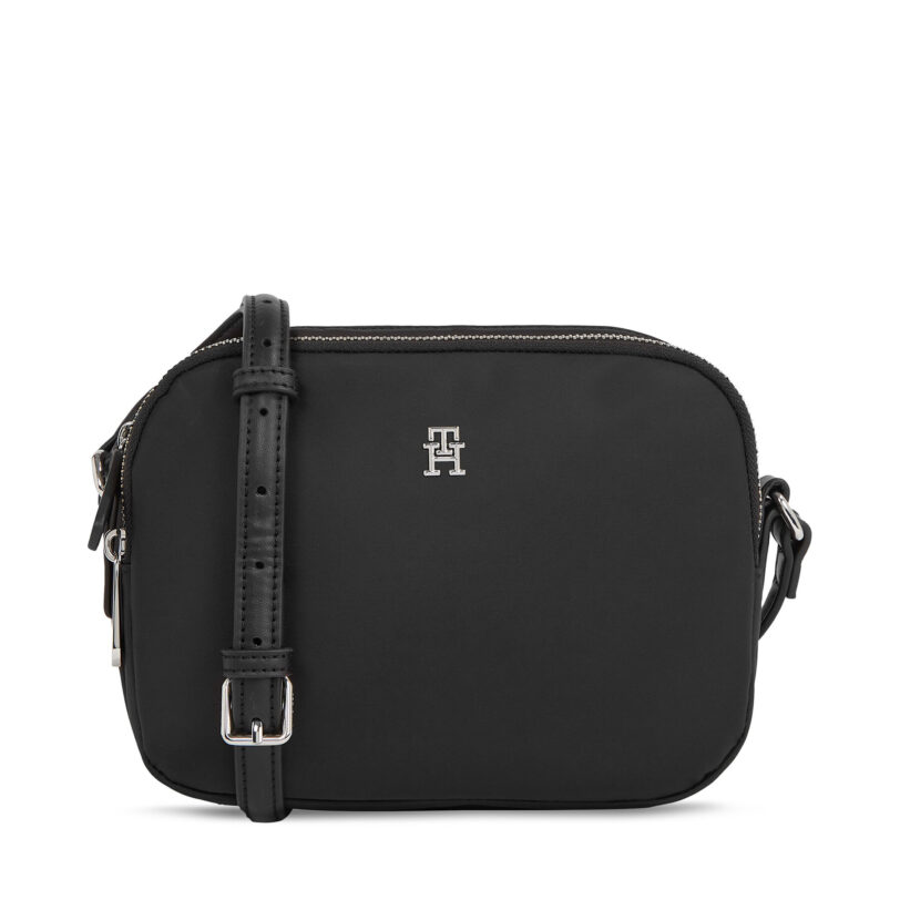 Дамска чанта Tommy Hilfiger Poppy Th Crossover AW0AW15638 Черен цвят на ниска цена
