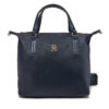 Дамска чанта Tommy Hilfiger Poppy Th Small Tote AW0AW15640 Тъмносин цвят на ниска цена