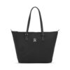 Дамска чанта Tommy Hilfiger Poppy Th Tote AW0AW15639 Черен цвят на ниска цена