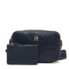 Дамска чанта Tommy Hilfiger Th Distinct Camera Bag Mono AW0AW17221 Тъмносин цвят на ниска цена