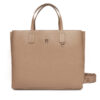 Дамска чанта Tommy Hilfiger Th Distinct Satchel AW0AW17463 Бежов цвят на ниска цена