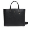 Дамска чанта Tommy Hilfiger Th Distinct Satchel AW0AW17463 Черен цвят на ниска цена