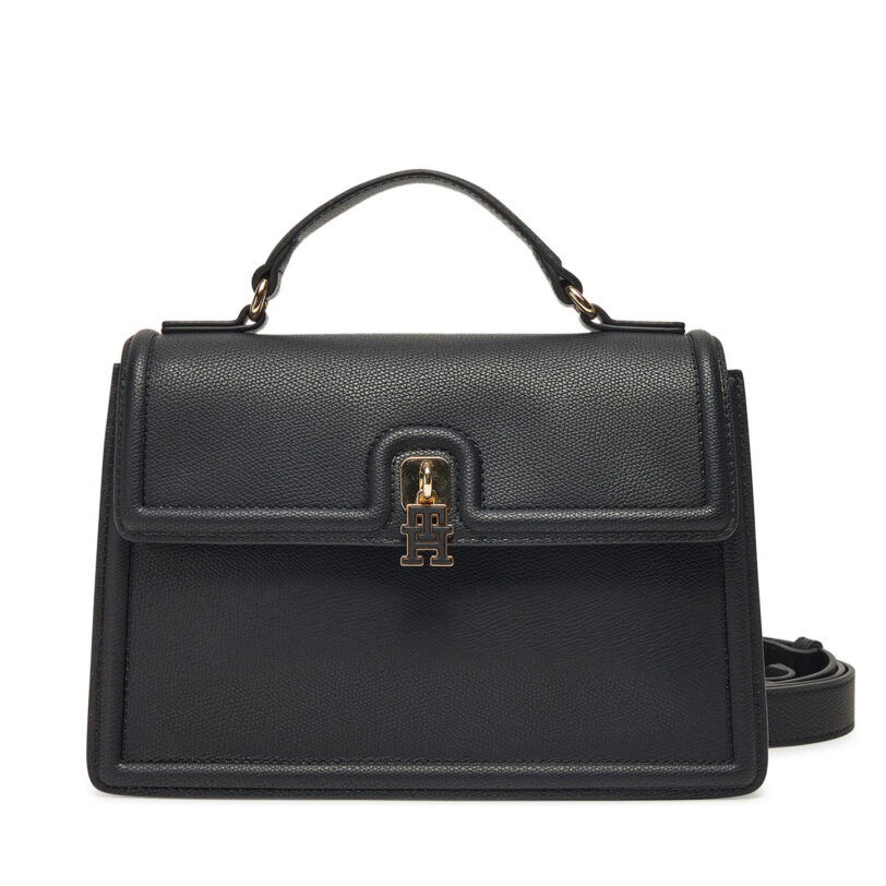 Дамска чанта Tommy Hilfiger Th Eternity Mini Satchel AW0AW17176 Черен цвят на ниска цена