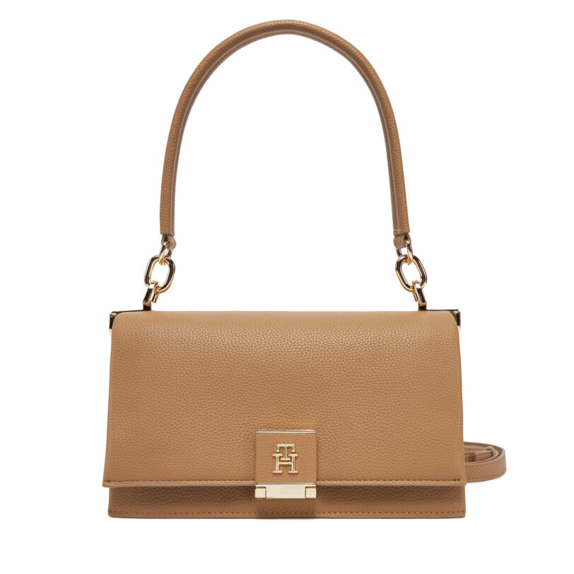 Дамска чанта Tommy Hilfiger Th Her Med Crossover AW0AW17216 Кафяв цвят на ниска цена